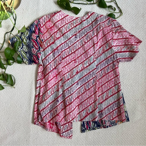 Vintage 90s Patchwork Tribal Print Button Down Shirt - Picture 6 of 6